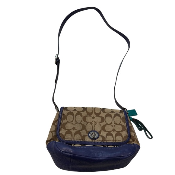 Coach Park Signature Violet Crossbody Khaki and French blue - Picture 1 of 8